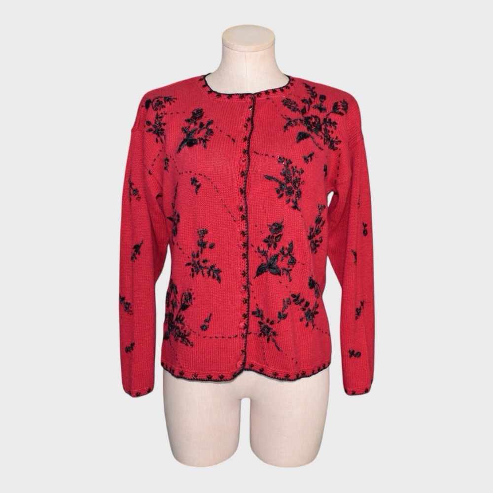Heirloom Collectibles‎ Floral Beaded Vintage Cardigan